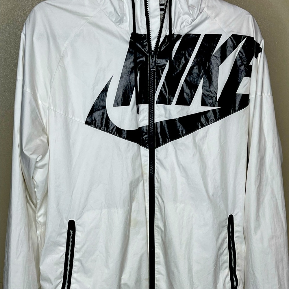 Nike Windrunner, size large, and color white